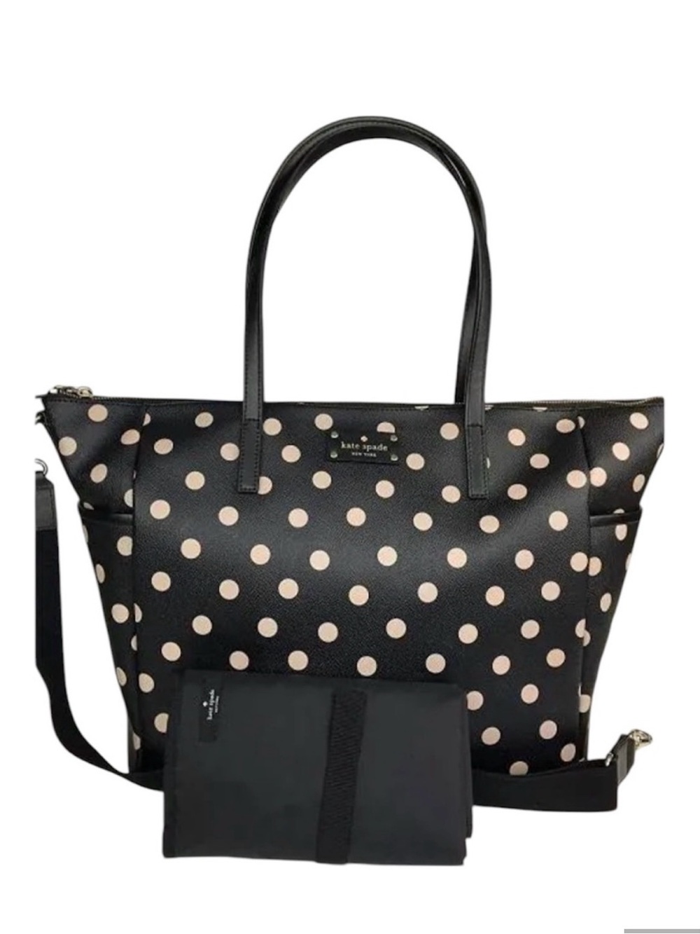 Kate Spade Black & Cream Polka Dot Tote Diaper Bag